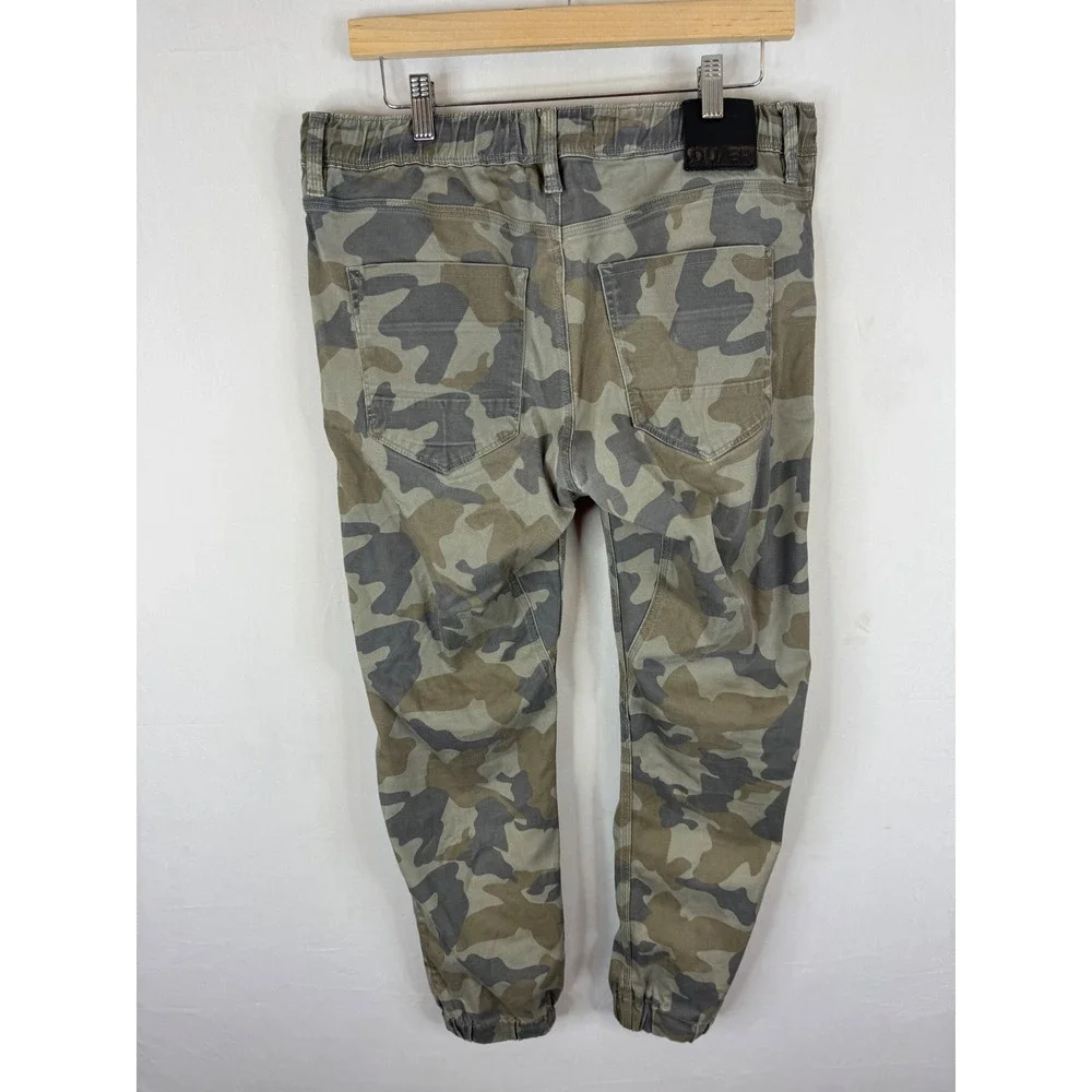 DU/ER L2X‎ Slim Fit Camo Joggers Mens 34x29 Green Brown Camouflage Pants